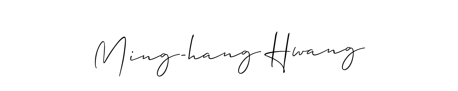 Allison_Script is a professional signature style that is perfect for those who want to add a touch of class to their signature. It is also a great choice for those who want to make their signature more unique. Get Ming-hang Hwang name to fancy signature for free. Ming-hang Hwang signature style 2 images and pictures png