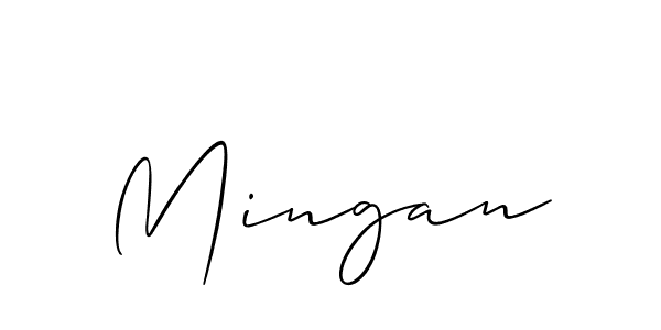 You should practise on your own different ways (Allison_Script) to write your name (Mingan) in signature. don't let someone else do it for you. Mingan signature style 2 images and pictures png