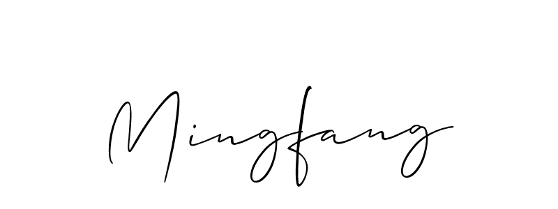 How to make Mingfang signature? Allison_Script is a professional autograph style. Create handwritten signature for Mingfang name. Mingfang signature style 2 images and pictures png