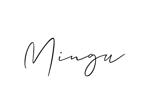 Make a beautiful signature design for name Mingu. With this signature (Allison_Script) style, you can create a handwritten signature for free. Mingu signature style 2 images and pictures png