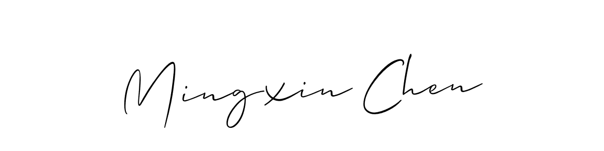 Allison_Script is a professional signature style that is perfect for those who want to add a touch of class to their signature. It is also a great choice for those who want to make their signature more unique. Get Mingxin Chen name to fancy signature for free. Mingxin Chen signature style 2 images and pictures png