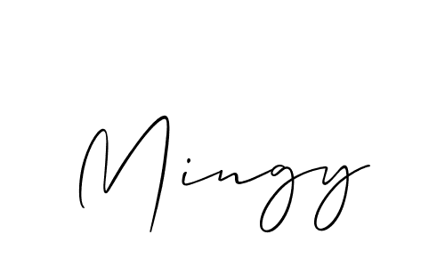 Use a signature maker to create a handwritten signature online. With this signature software, you can design (Allison_Script) your own signature for name Mingy. Mingy signature style 2 images and pictures png