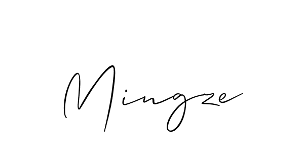 Make a short Mingze signature style. Manage your documents anywhere anytime using Allison_Script. Create and add eSignatures, submit forms, share and send files easily. Mingze signature style 2 images and pictures png