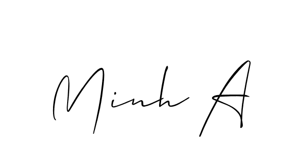 Also You can easily find your signature by using the search form. We will create Minh A name handwritten signature images for you free of cost using Allison_Script sign style. Minh A signature style 2 images and pictures png