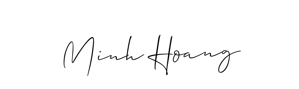 Make a beautiful signature design for name Minh Hoang. With this signature (Allison_Script) style, you can create a handwritten signature for free. Minh Hoang signature style 2 images and pictures png