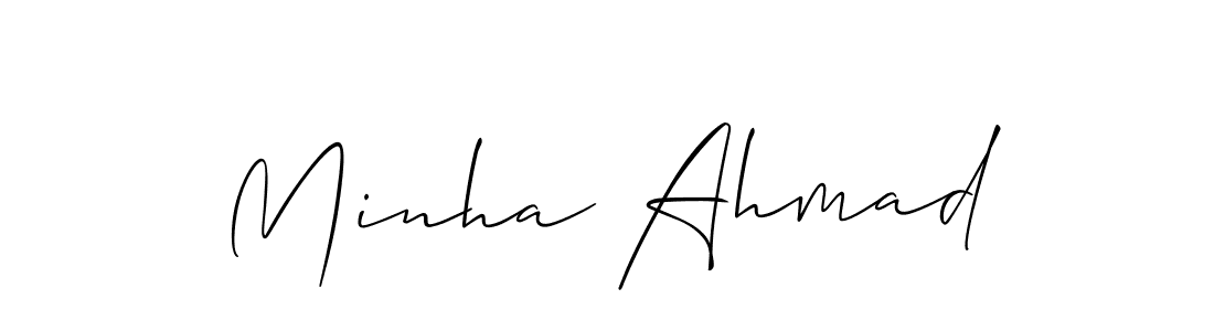 Make a short Minha Ahmad signature style. Manage your documents anywhere anytime using Allison_Script. Create and add eSignatures, submit forms, share and send files easily. Minha Ahmad signature style 2 images and pictures png