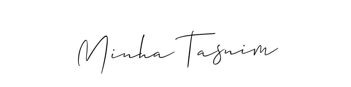 It looks lik you need a new signature style for name Minha Tasnim. Design unique handwritten (Allison_Script) signature with our free signature maker in just a few clicks. Minha Tasnim signature style 2 images and pictures png