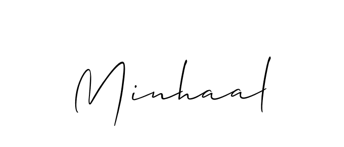 Create a beautiful signature design for name Minhaal. With this signature (Allison_Script) fonts, you can make a handwritten signature for free. Minhaal signature style 2 images and pictures png