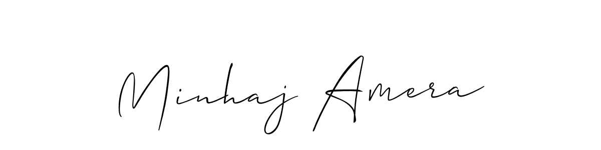 Design your own signature with our free online signature maker. With this signature software, you can create a handwritten (Allison_Script) signature for name Minhaj Amera. Minhaj Amera signature style 2 images and pictures png