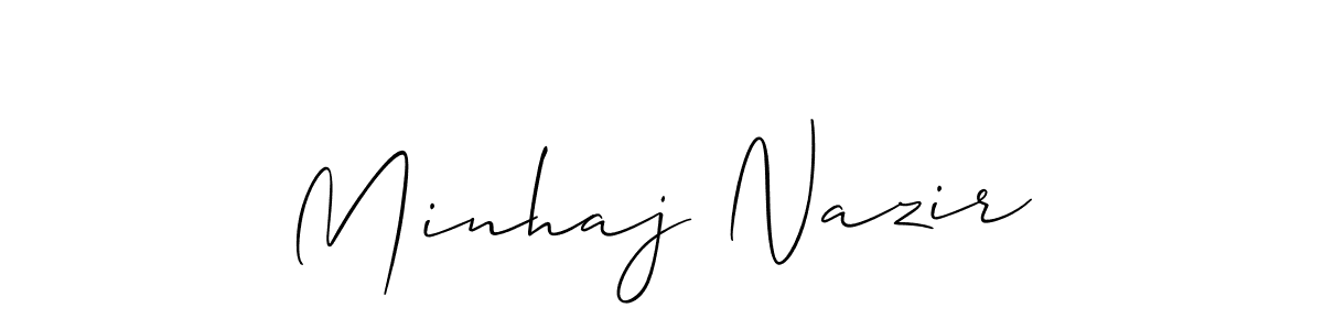 How to make Minhaj Nazir signature? Allison_Script is a professional autograph style. Create handwritten signature for Minhaj Nazir name. Minhaj Nazir signature style 2 images and pictures png