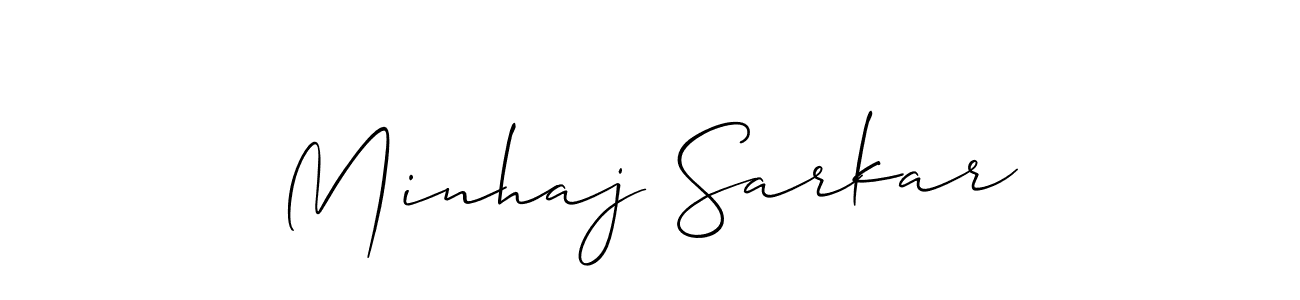 It looks lik you need a new signature style for name Minhaj Sarkar. Design unique handwritten (Allison_Script) signature with our free signature maker in just a few clicks. Minhaj Sarkar signature style 2 images and pictures png