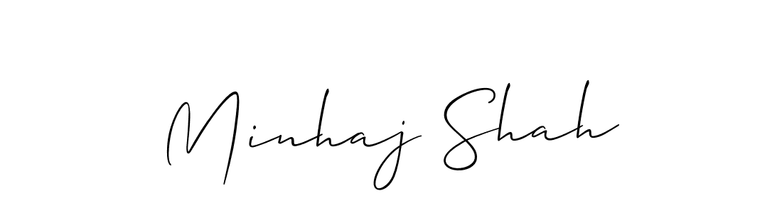 It looks lik you need a new signature style for name Minhaj Shah. Design unique handwritten (Allison_Script) signature with our free signature maker in just a few clicks. Minhaj Shah signature style 2 images and pictures png