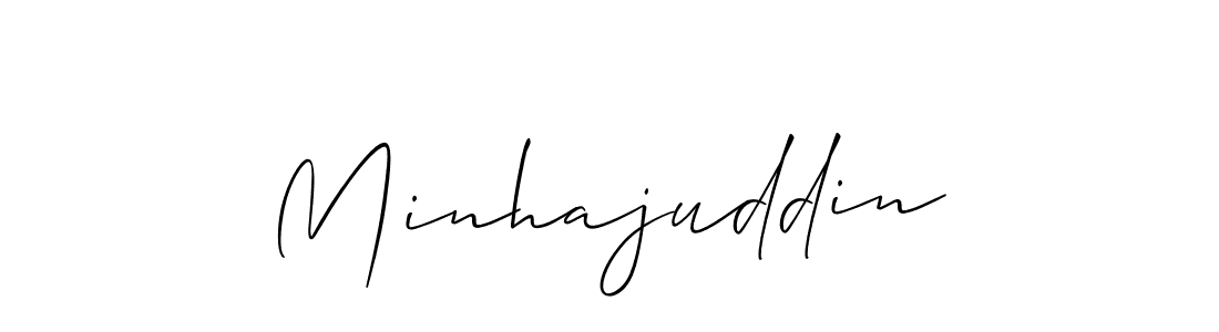 Also we have Minhajuddin name is the best signature style. Create professional handwritten signature collection using Allison_Script autograph style. Minhajuddin signature style 2 images and pictures png