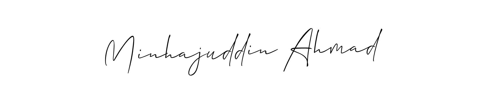 Design your own signature with our free online signature maker. With this signature software, you can create a handwritten (Allison_Script) signature for name Minhajuddin Ahmad. Minhajuddin Ahmad signature style 2 images and pictures png