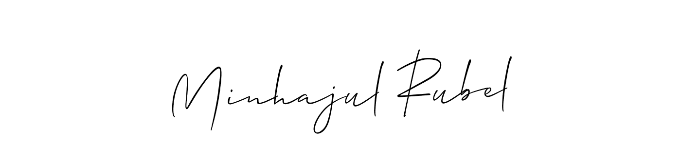 Also You can easily find your signature by using the search form. We will create Minhajul Rubel name handwritten signature images for you free of cost using Allison_Script sign style. Minhajul Rubel signature style 2 images and pictures png