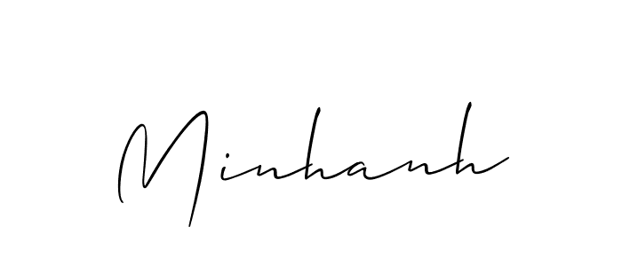 You should practise on your own different ways (Allison_Script) to write your name (Minhanh) in signature. don't let someone else do it for you. Minhanh signature style 2 images and pictures png