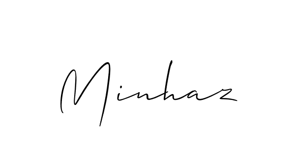 Make a beautiful signature design for name Minhaz. With this signature (Allison_Script) style, you can create a handwritten signature for free. Minhaz signature style 2 images and pictures png