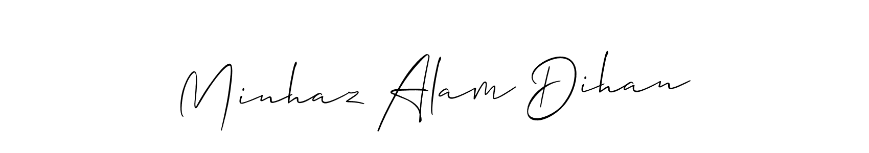 It looks lik you need a new signature style for name Minhaz Alam Dihan. Design unique handwritten (Allison_Script) signature with our free signature maker in just a few clicks. Minhaz Alam Dihan signature style 2 images and pictures png