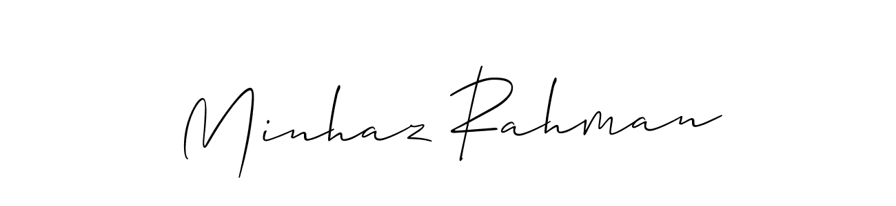 Make a short Minhaz Rahman signature style. Manage your documents anywhere anytime using Allison_Script. Create and add eSignatures, submit forms, share and send files easily. Minhaz Rahman signature style 2 images and pictures png