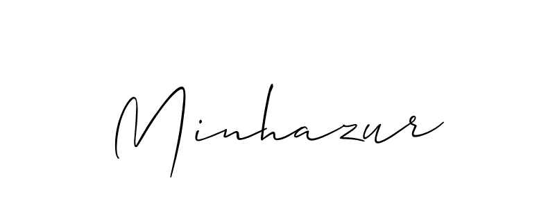 Design your own signature with our free online signature maker. With this signature software, you can create a handwritten (Allison_Script) signature for name Minhazur. Minhazur signature style 2 images and pictures png