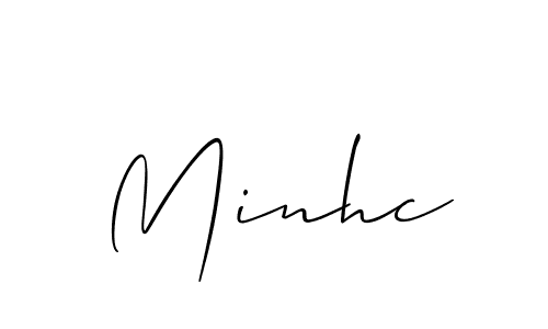 It looks lik you need a new signature style for name Minhc. Design unique handwritten (Allison_Script) signature with our free signature maker in just a few clicks. Minhc signature style 2 images and pictures png