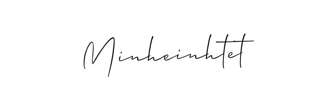 You should practise on your own different ways (Allison_Script) to write your name (Minheinhtet) in signature. don't let someone else do it for you. Minheinhtet signature style 2 images and pictures png