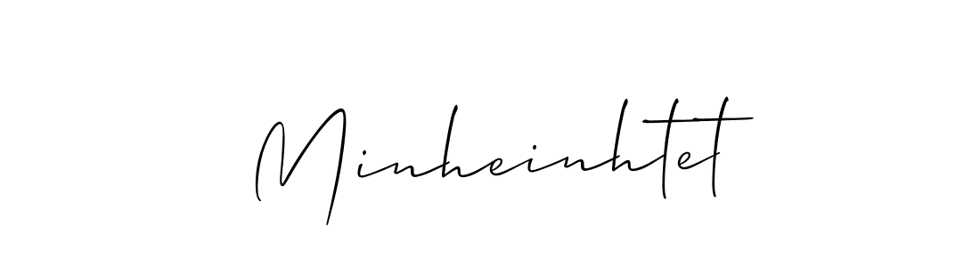 You should practise on your own different ways (Allison_Script) to write your name (Minheinhtet) in signature. don't let someone else do it for you. Minheinhtet signature style 2 images and pictures png