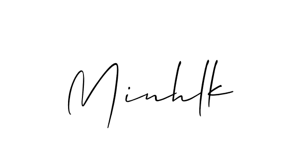 Allison_Script is a professional signature style that is perfect for those who want to add a touch of class to their signature. It is also a great choice for those who want to make their signature more unique. Get Minhlk name to fancy signature for free. Minhlk signature style 2 images and pictures png