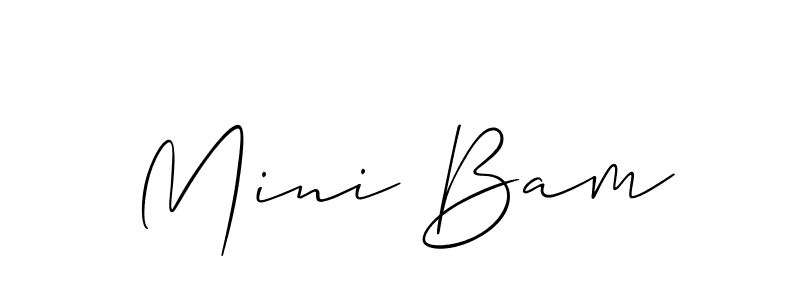 Check out images of Autograph of Mini Bam name. Actor Mini Bam Signature Style. Allison_Script is a professional sign style online. Mini Bam signature style 2 images and pictures png