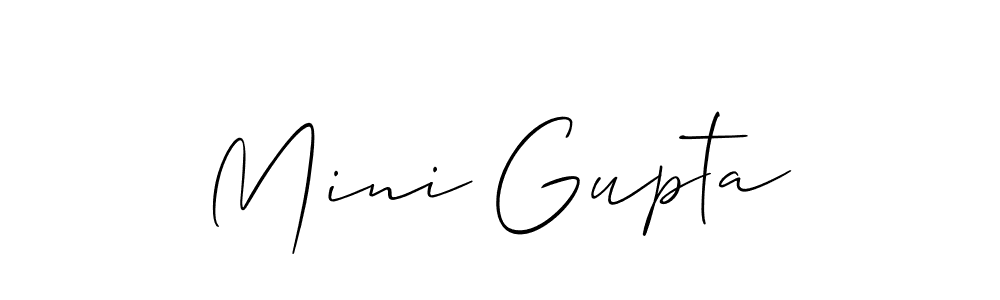 Create a beautiful signature design for name Mini Gupta. With this signature (Allison_Script) fonts, you can make a handwritten signature for free. Mini Gupta signature style 2 images and pictures png