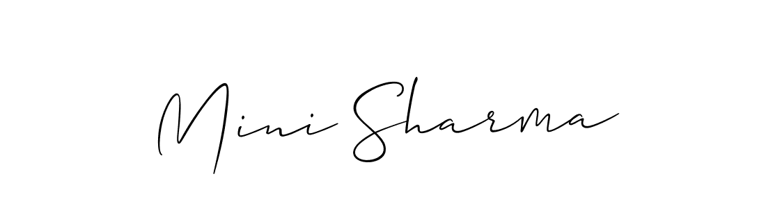 It looks lik you need a new signature style for name Mini Sharma. Design unique handwritten (Allison_Script) signature with our free signature maker in just a few clicks. Mini Sharma signature style 2 images and pictures png