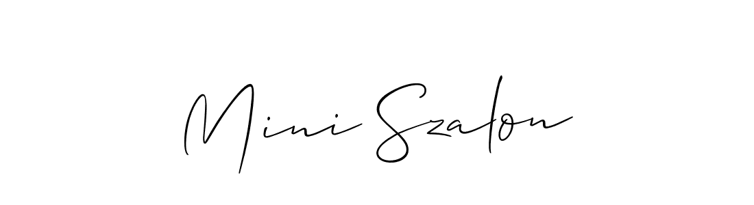 Create a beautiful signature design for name Mini Szalon. With this signature (Allison_Script) fonts, you can make a handwritten signature for free. Mini Szalon signature style 2 images and pictures png