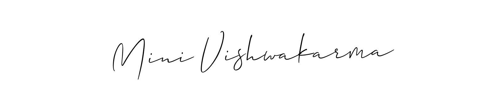 Use a signature maker to create a handwritten signature online. With this signature software, you can design (Allison_Script) your own signature for name Mini Vishwakarma. Mini Vishwakarma signature style 2 images and pictures png