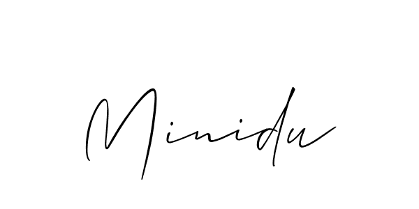 It looks lik you need a new signature style for name Minidu. Design unique handwritten (Allison_Script) signature with our free signature maker in just a few clicks. Minidu signature style 2 images and pictures png