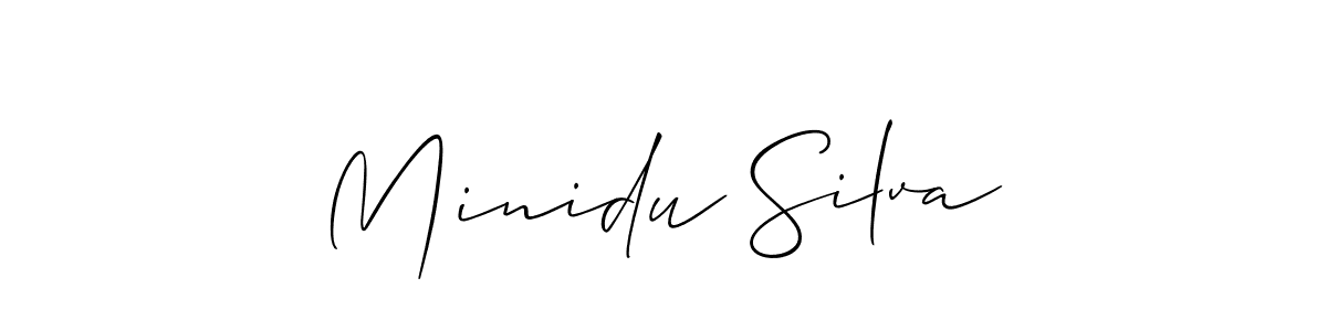 How to make Minidu Silva signature? Allison_Script is a professional autograph style. Create handwritten signature for Minidu Silva name. Minidu Silva signature style 2 images and pictures png