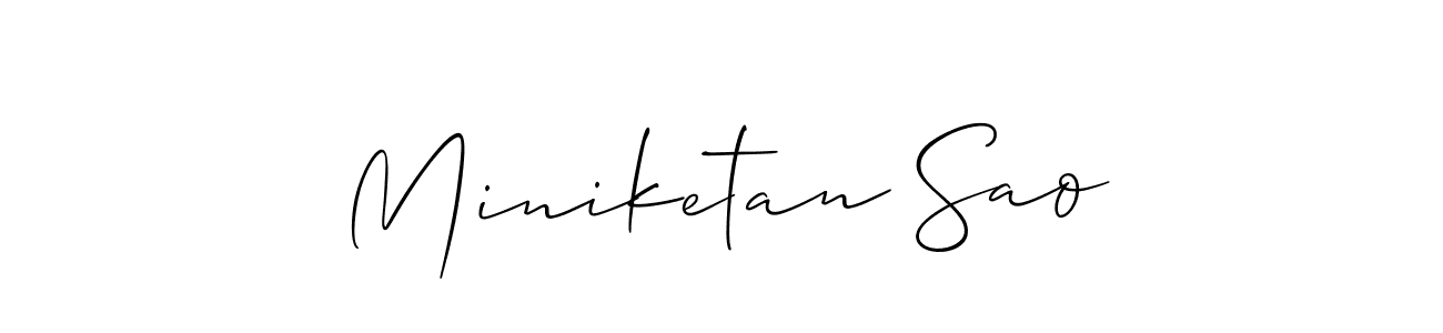 Use a signature maker to create a handwritten signature online. With this signature software, you can design (Allison_Script) your own signature for name Miniketan Sao. Miniketan Sao signature style 2 images and pictures png