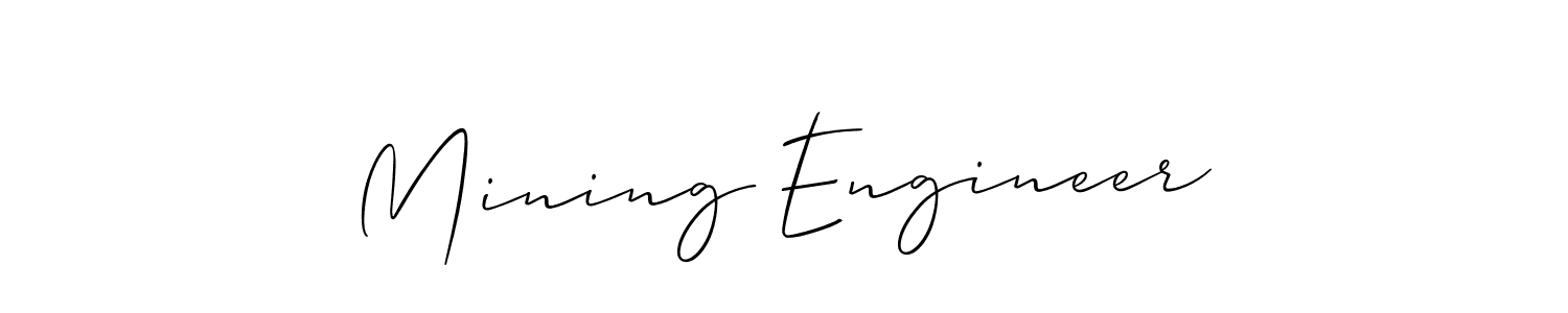 Allison_Script is a professional signature style that is perfect for those who want to add a touch of class to their signature. It is also a great choice for those who want to make their signature more unique. Get Mining Engineer name to fancy signature for free. Mining Engineer signature style 2 images and pictures png