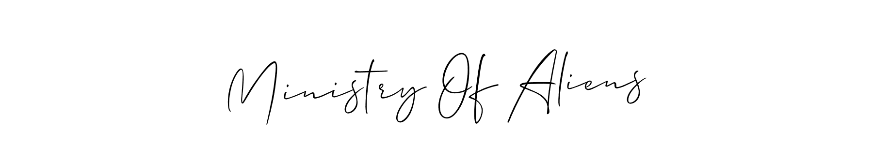 Design your own signature with our free online signature maker. With this signature software, you can create a handwritten (Allison_Script) signature for name Ministry Of Aliens. Ministry Of Aliens signature style 2 images and pictures png