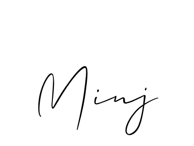 How to make Minj signature? Allison_Script is a professional autograph style. Create handwritten signature for Minj name. Minj signature style 2 images and pictures png