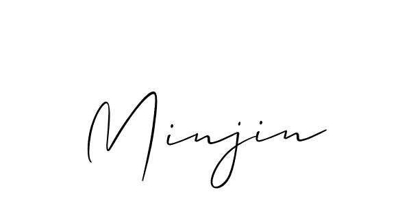 if you are searching for the best signature style for your name Minjin. so please give up your signature search. here we have designed multiple signature styles  using Allison_Script. Minjin signature style 2 images and pictures png
