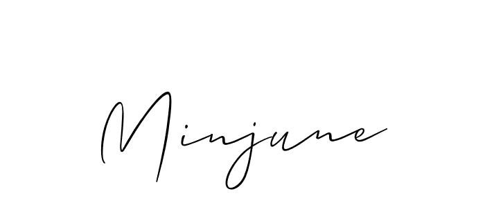 Create a beautiful signature design for name Minjune. With this signature (Allison_Script) fonts, you can make a handwritten signature for free. Minjune signature style 2 images and pictures png