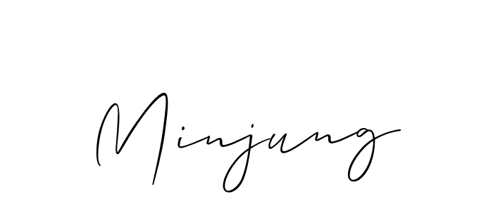 Make a beautiful signature design for name Minjung. With this signature (Allison_Script) style, you can create a handwritten signature for free. Minjung signature style 2 images and pictures png