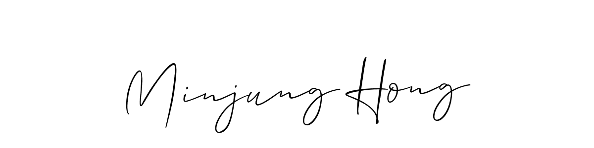 Also we have Minjung Hong name is the best signature style. Create professional handwritten signature collection using Allison_Script autograph style. Minjung Hong signature style 2 images and pictures png