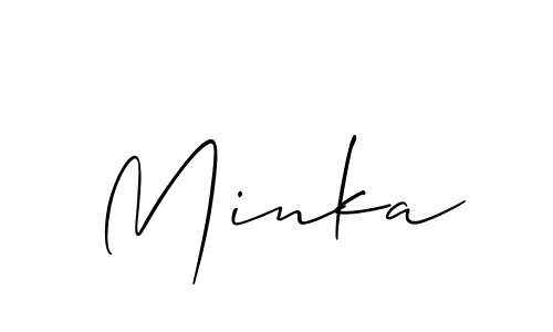 You should practise on your own different ways (Allison_Script) to write your name (Minka) in signature. don't let someone else do it for you. Minka signature style 2 images and pictures png