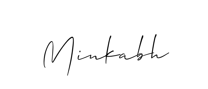 Minkabh stylish signature style. Best Handwritten Sign (Allison_Script) for my name. Handwritten Signature Collection Ideas for my name Minkabh. Minkabh signature style 2 images and pictures png