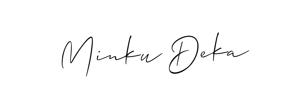 This is the best signature style for the Minku Deka name. Also you like these signature font (Allison_Script). Mix name signature. Minku Deka signature style 2 images and pictures png