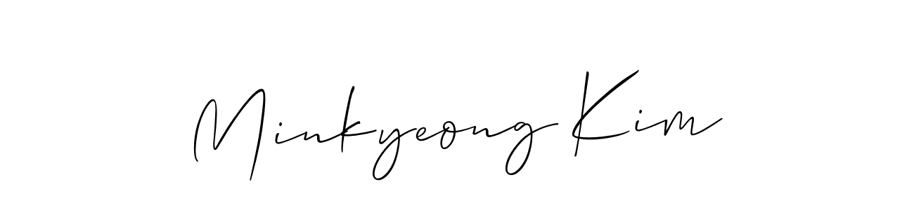 Use a signature maker to create a handwritten signature online. With this signature software, you can design (Allison_Script) your own signature for name Minkyeong Kim. Minkyeong Kim signature style 2 images and pictures png