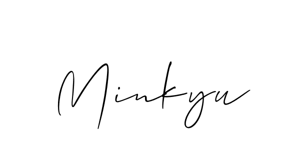How to make Minkyu name signature. Use Allison_Script style for creating short signs online. This is the latest handwritten sign. Minkyu signature style 2 images and pictures png