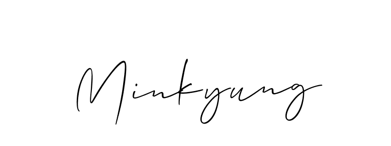 Allison_Script is a professional signature style that is perfect for those who want to add a touch of class to their signature. It is also a great choice for those who want to make their signature more unique. Get Minkyung name to fancy signature for free. Minkyung signature style 2 images and pictures png