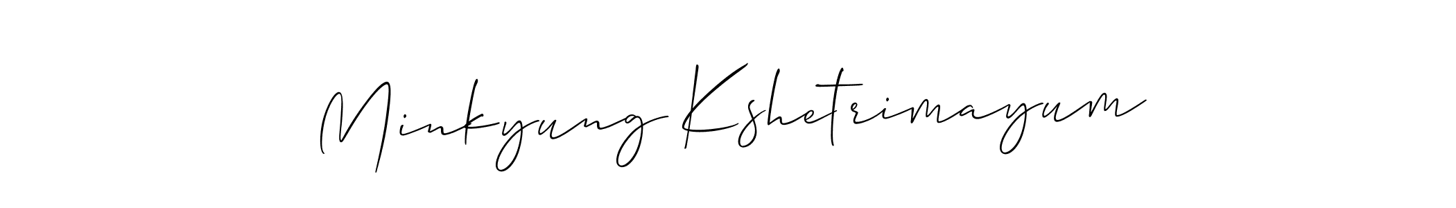 It looks lik you need a new signature style for name Minkyung Kshetrimayum. Design unique handwritten (Allison_Script) signature with our free signature maker in just a few clicks. Minkyung Kshetrimayum signature style 2 images and pictures png